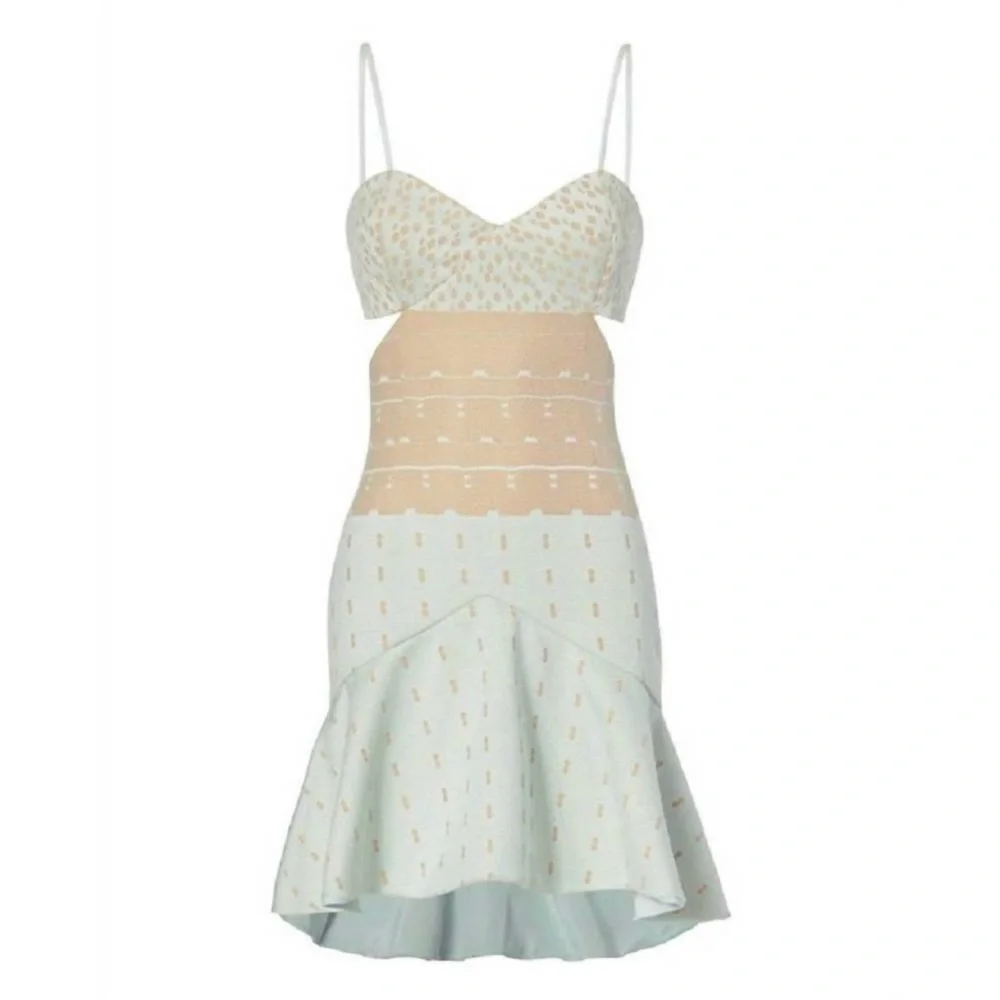 Jonathan Simkhai Cut Out Dress in Mint Green and Nude Size 6 NWOT - Picture 4 of 13